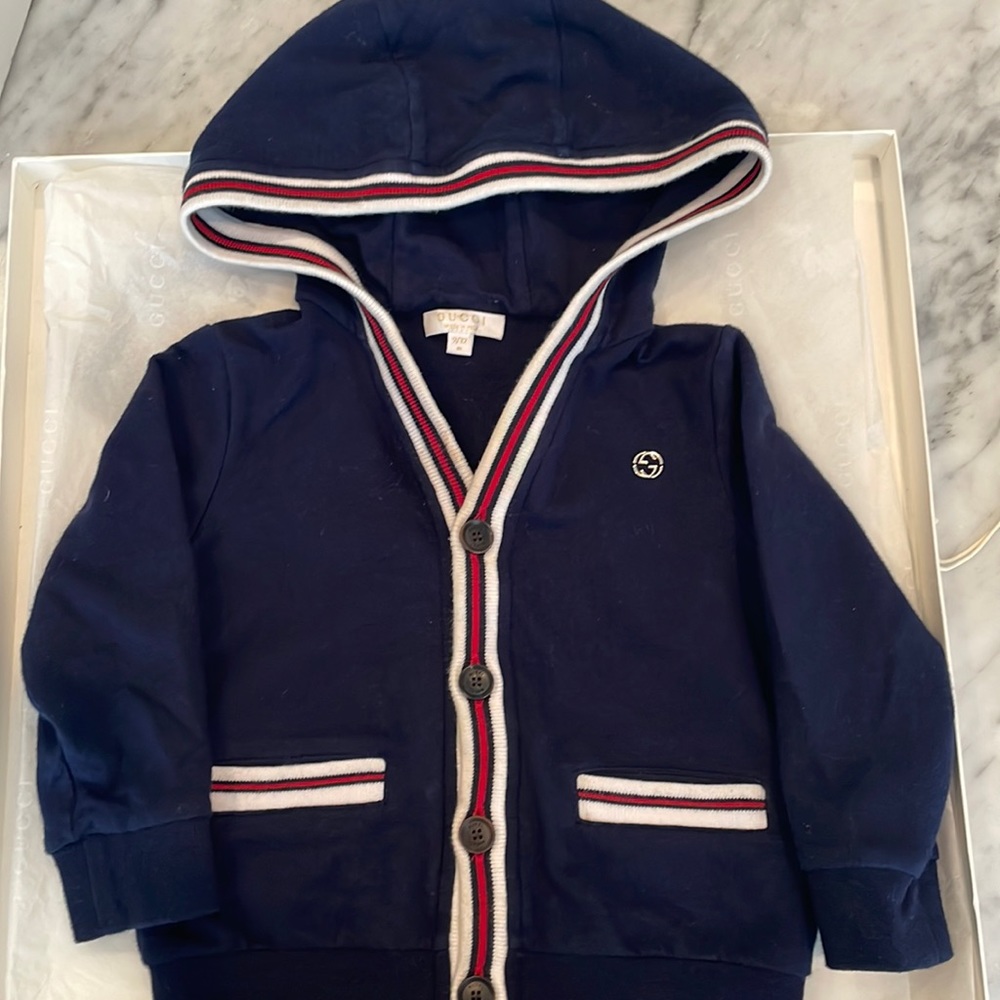 Kids Gucci hoodies cardigan size 9/12 m